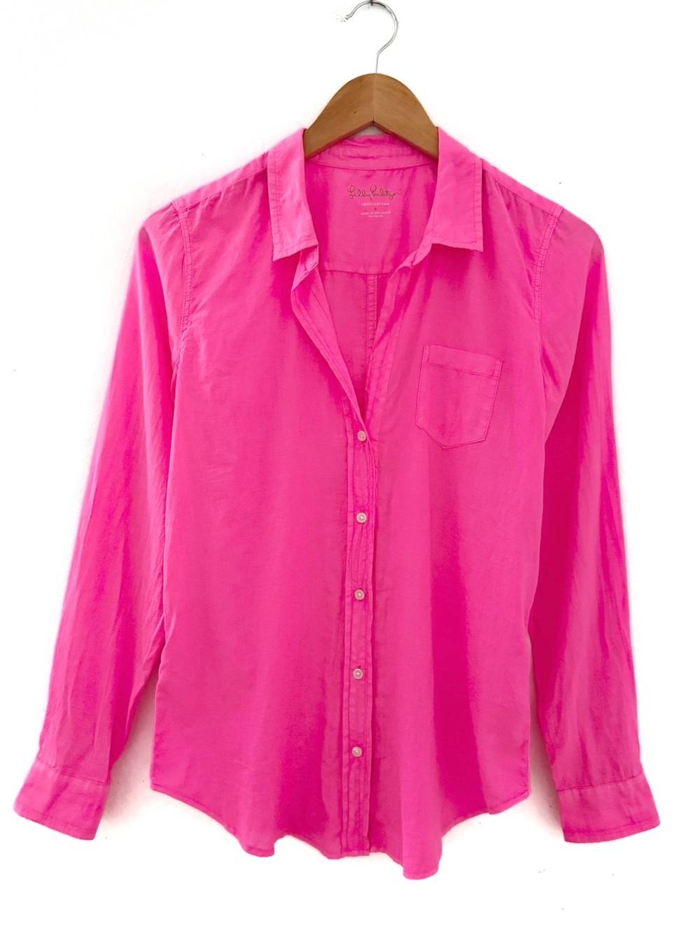 Lilly Pulitzer Shirt Small Anna Maria Capri Pink Collared Button-Up Preppy